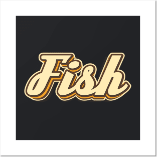 Fish typography Posters and Art